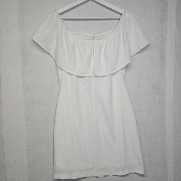 CHARLES HENRY Off the Shoulder Ruffle Dress in Ivory - Picture 9 of 10